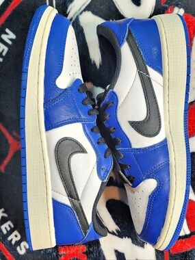 Nike Air Jordan 1 Retro Low OG Blue & White Sneakers US 6